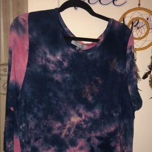 Blue and pink mini dress